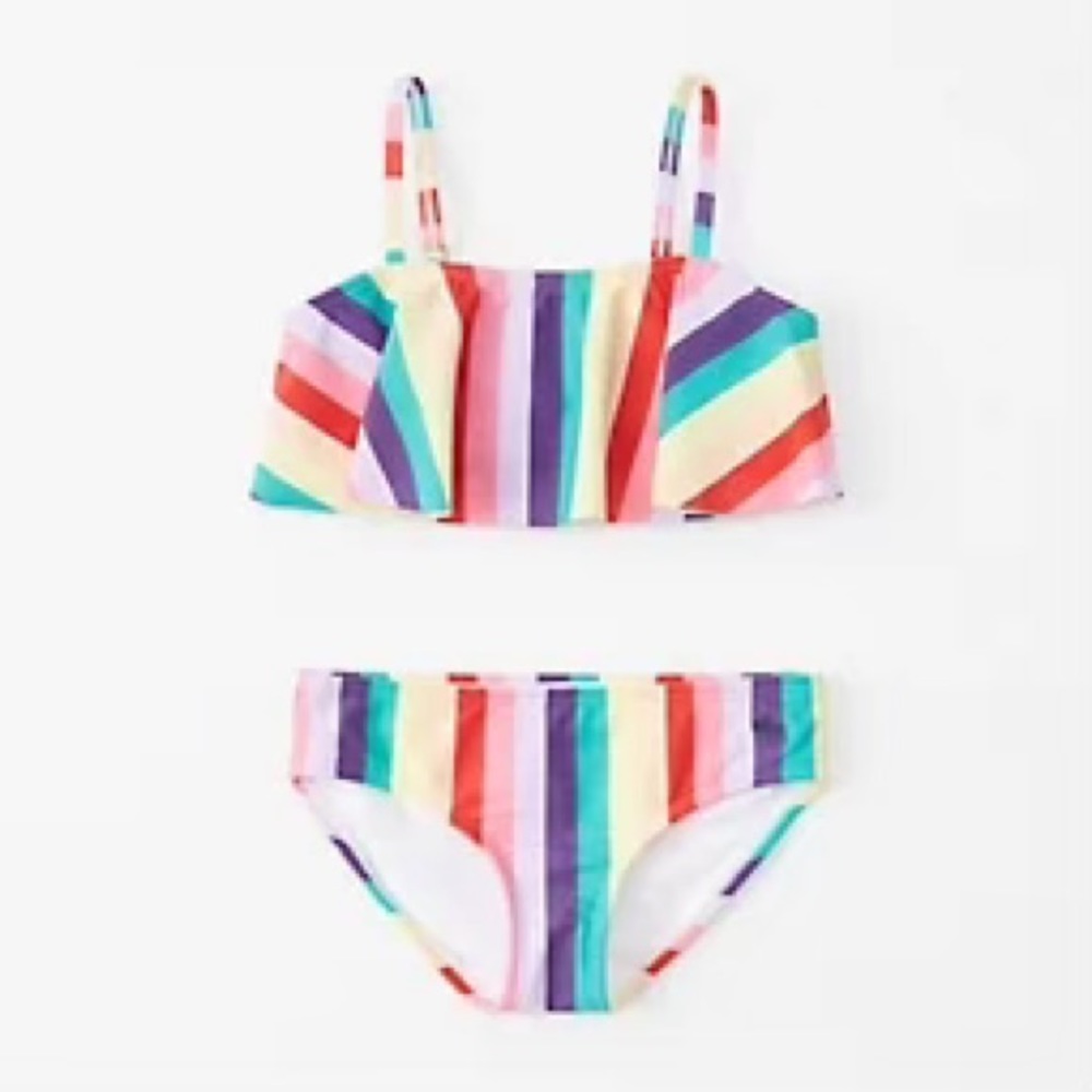 Abercrombie Kids bandeau flounce two-piece swimsuit